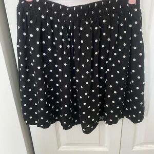Forever 21 Black and White Polka Dot A-Line Skirt